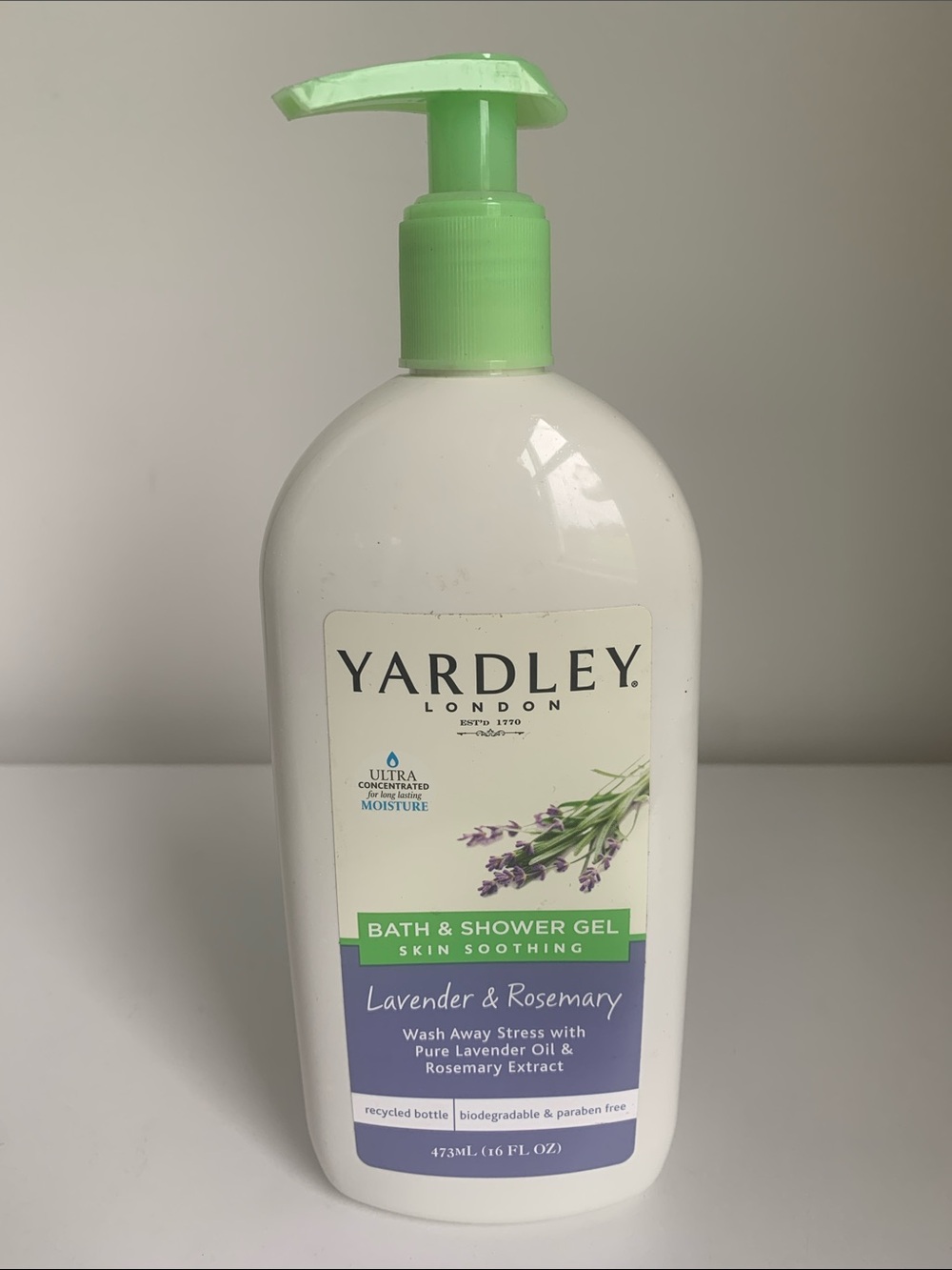 Yardley London Bath & Shower Gel Lavender Rosemary 16 Oz